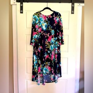 42POPS Hi-Low Floral 3/4 Sleeve Dress